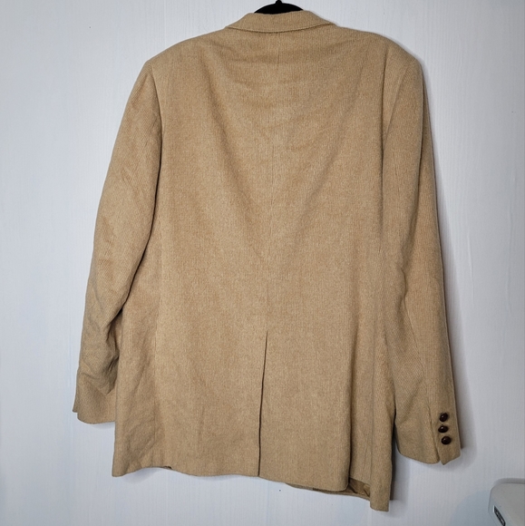 Barrister Sport Coat Mens Tan 100% Camel Hair Wood Buttons Blazer Jacket Vintage - Picture 16 of 16